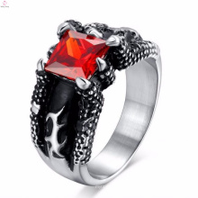 316l Edelstahl Punk Gothic graviert Ring mit Diamanten